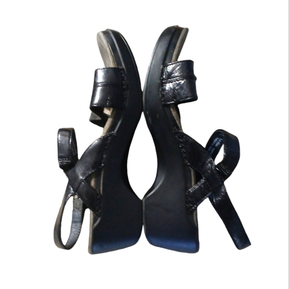 Dansko Surraya Leather Black Platform Ankle Strap Sandals Women's size 10 - Picture 4 of 11